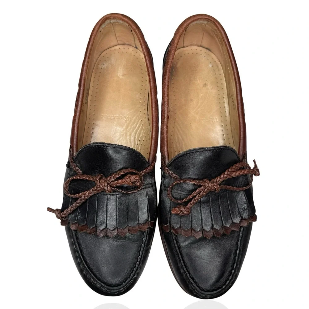 Allen Edmonds Woodstock 9D Black Brown Leather Kiltie‎ Tassel Loafer Shoes USA